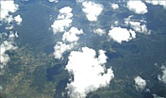 Mengen von Wald in bergiger Region